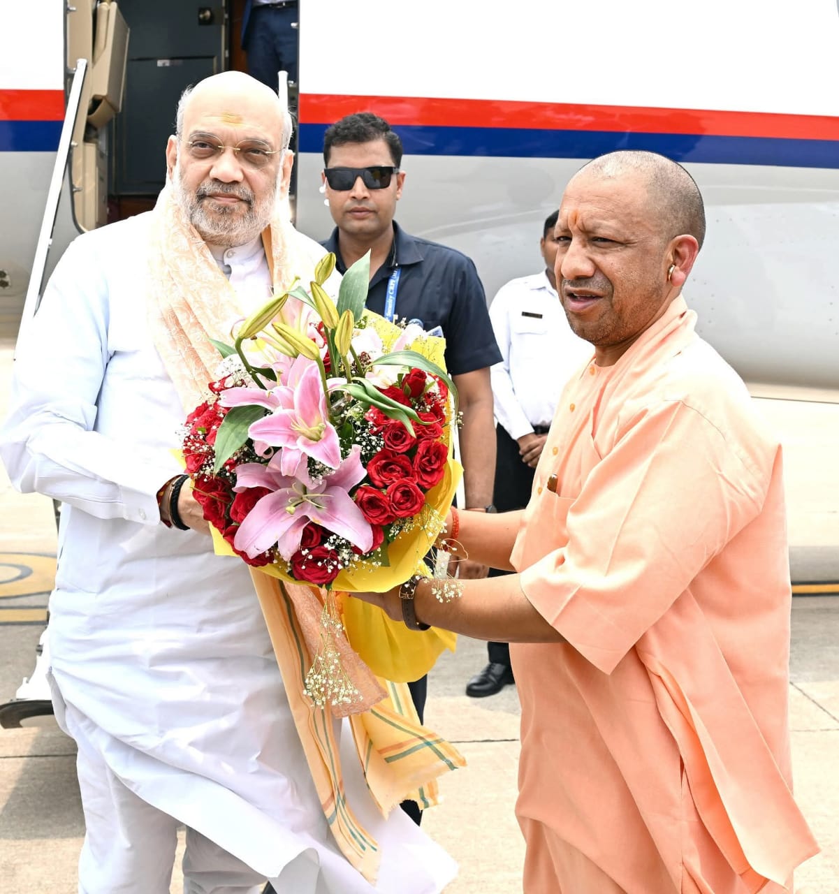 गृहमंत्री अमित शाह के लखनऊ आगमन पर भव्य स्वागत